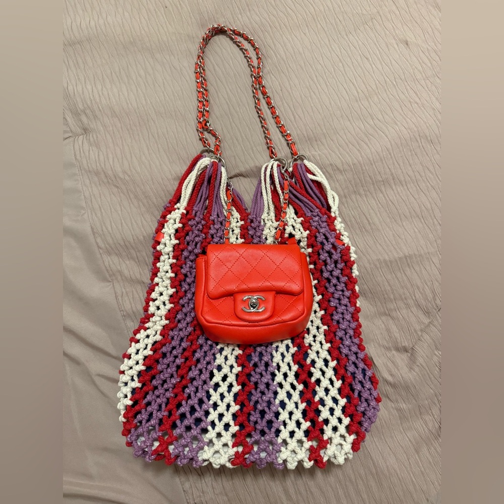 Multicolor Knit Shoulder Bag & mini bag